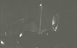 Unidentified musician playing fiddle [negative] / Joe Dowdall