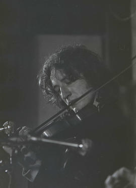 James Kelly playing fiddle [negative] / Joe Dowdall