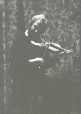 John Kelly playing fiddle [negative] / Joe Dowdall