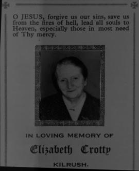 In Loving Memory of Elizabeth Crotty [negative] / [unidentified photographer]