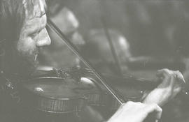 John Kelly Jnr playing fiddle [negative] / Joe Dowdall