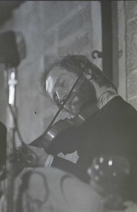 John Kelly playing fiddle [negative] / Joe Dowdall