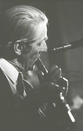 Patsy Hanley playing flute [negative] / Joe Dowdall